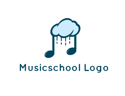 musical note joined with cloud