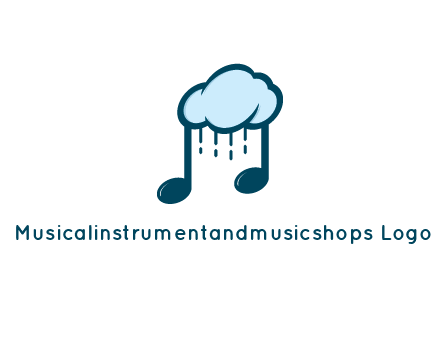 musical note joined with cloud