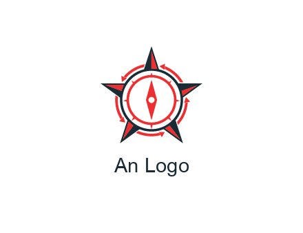 compass in circle inside star
