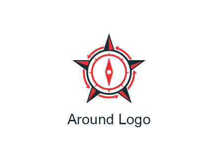 compass in circle inside star