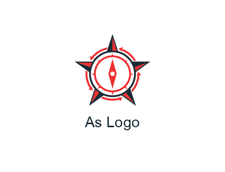 compass in circle inside star