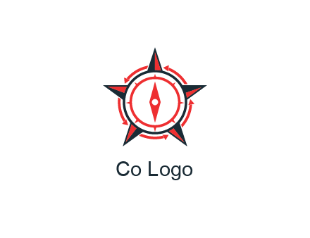 compass in circle inside star