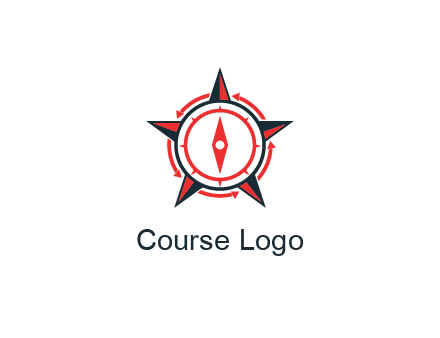 compass in circle inside star