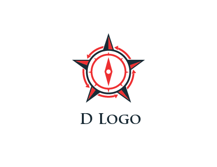 compass in circle inside star