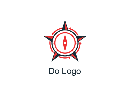 compass in circle inside star
