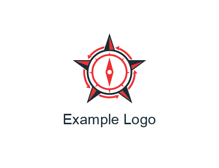 compass in circle inside star