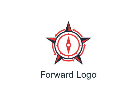 compass in circle inside star