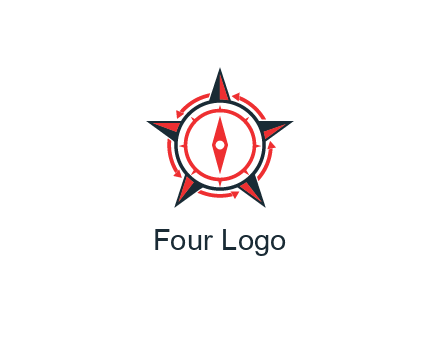 compass in circle inside star