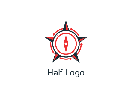 compass in circle inside star