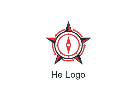 compass in circle inside star