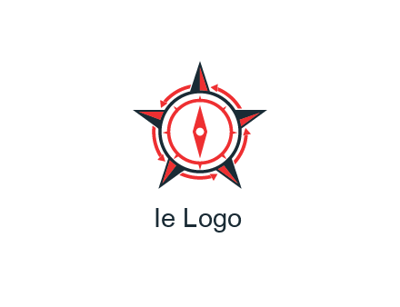 compass in circle inside star