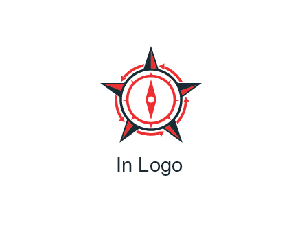 compass in circle inside star