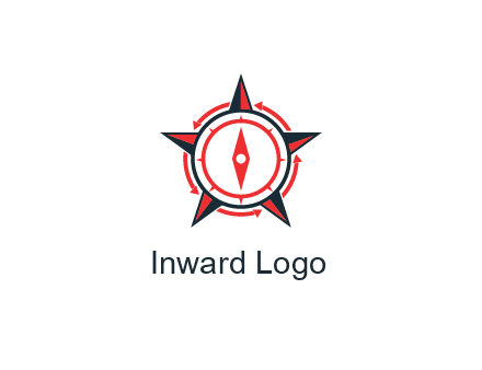 compass in circle inside star