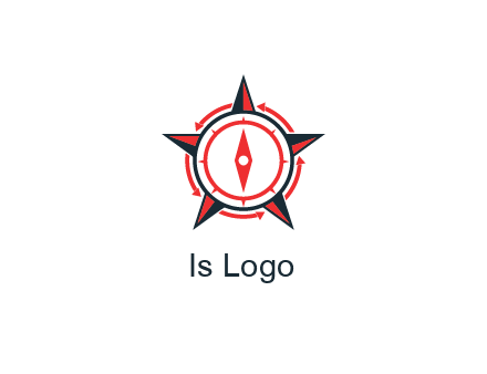 compass in circle inside star