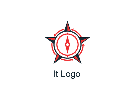 compass in circle inside star