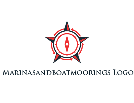 compass in circle inside star