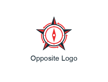 compass in circle inside star