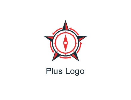 compass in circle inside star