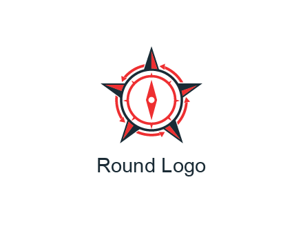 compass in circle inside star
