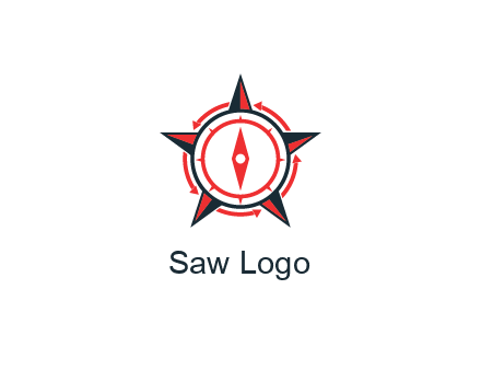 compass in circle inside star