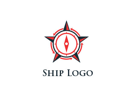 compass in circle inside star