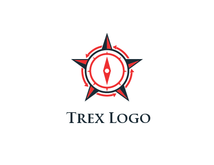 compass in circle inside star