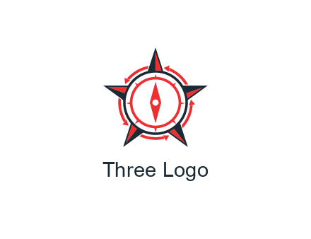 compass in circle inside star