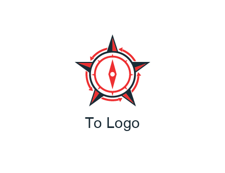 compass in circle inside star
