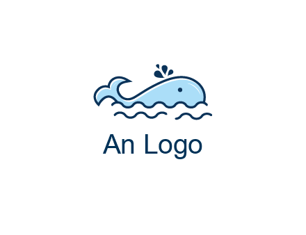 cute whale in ocean