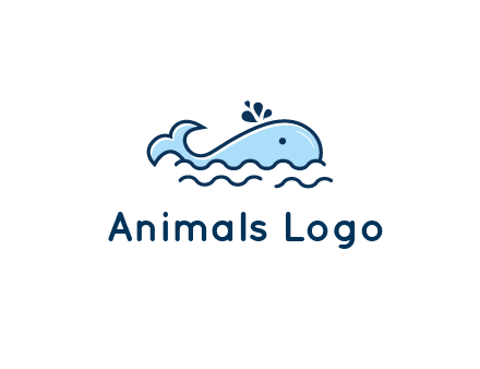 cute whale in ocean