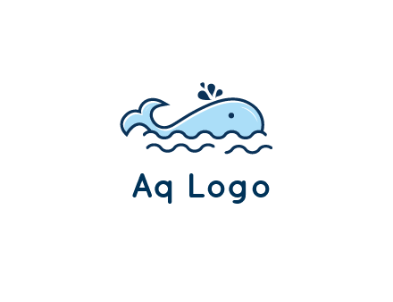 cute whale in ocean