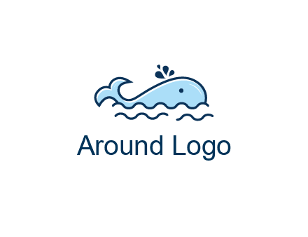 cute whale in ocean