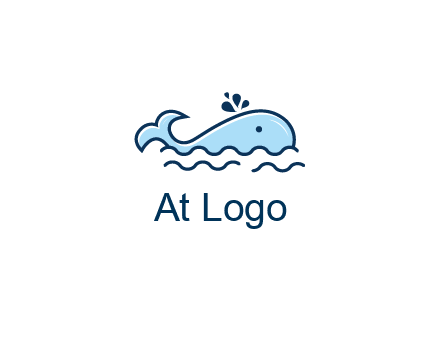 cute whale in ocean