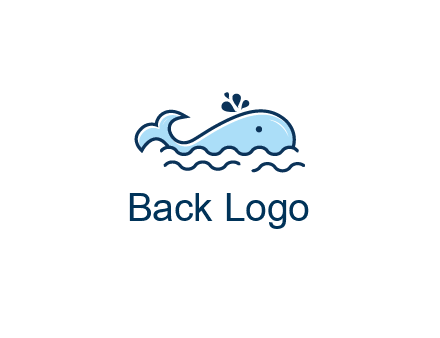 cute whale in ocean