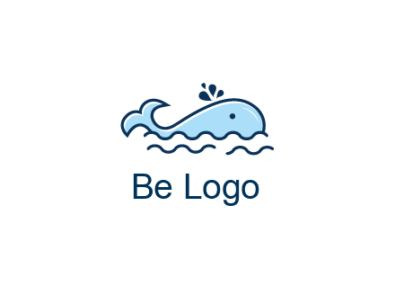 cute whale in ocean