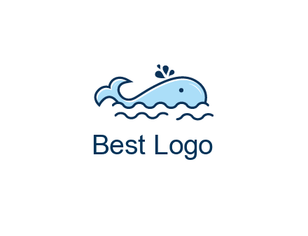 cute whale in ocean