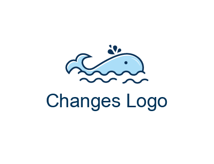 cute whale in ocean