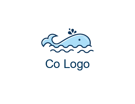 cute whale in ocean