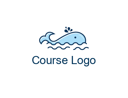 cute whale in ocean