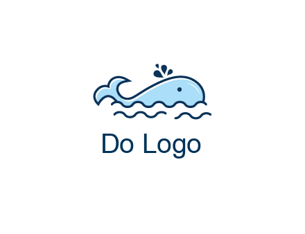 cute whale in ocean