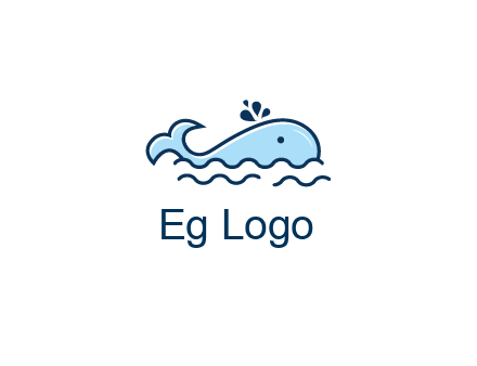 cute whale in ocean