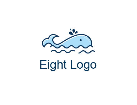 cute whale in ocean