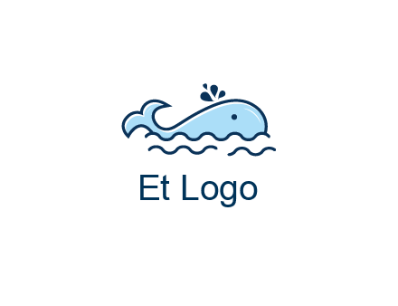 cute whale in ocean