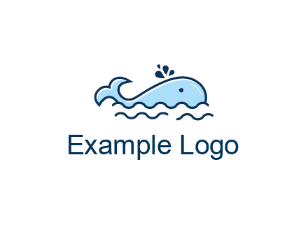 cute whale in ocean
