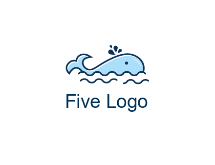 cute whale in ocean