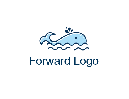 cute whale in ocean