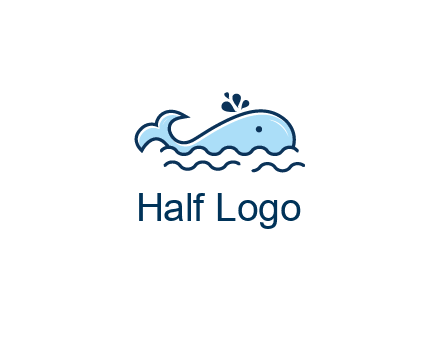 cute whale in ocean