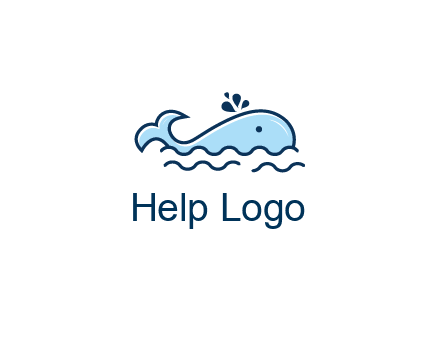 cute whale in ocean