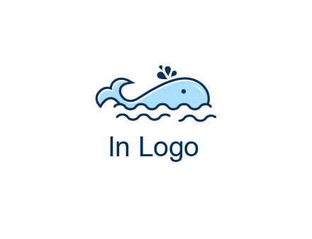cute whale in ocean