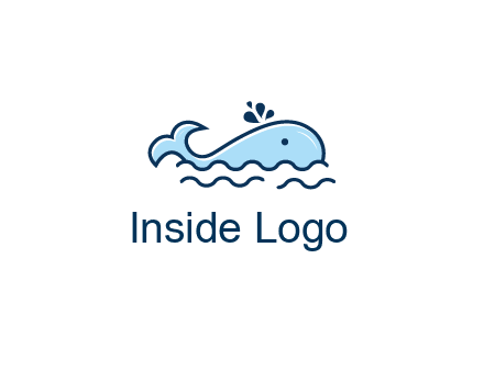 cute whale in ocean